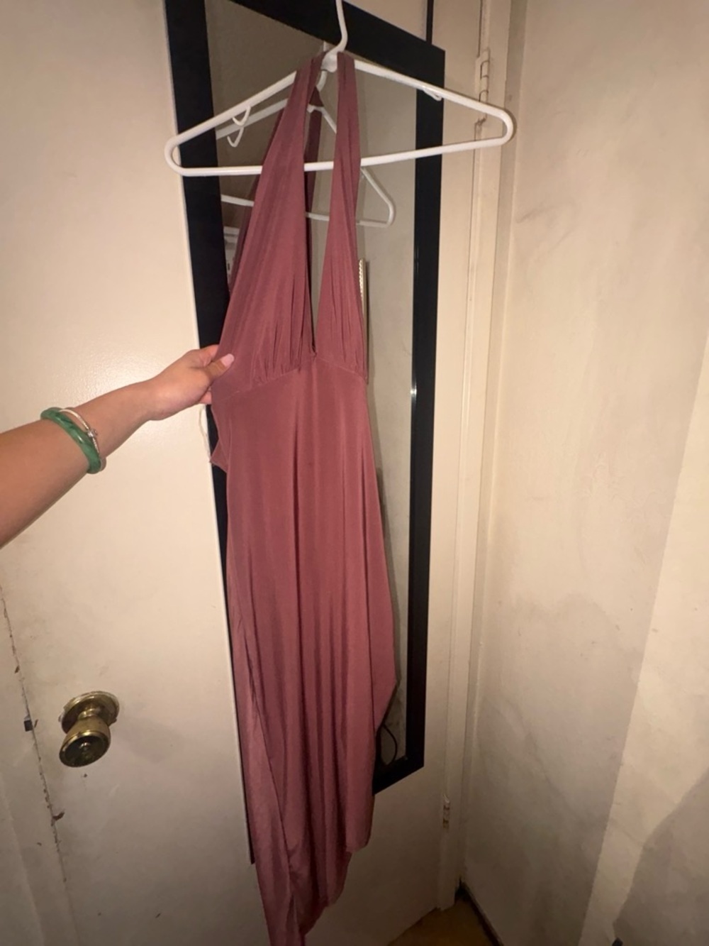 Halter Midi Dress in Dusty Rose